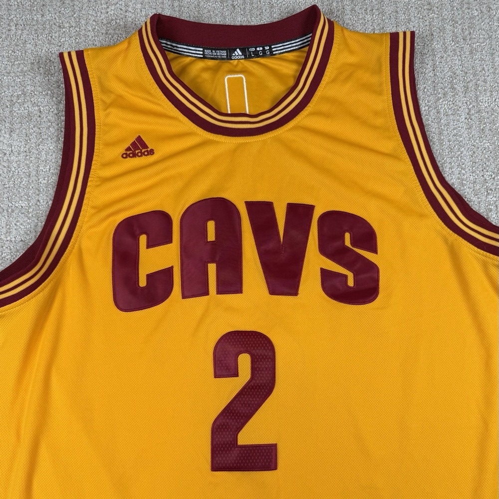 Adidas Men's Large Cleveland Cavaliers Kyrie Irving #2 Gold Basketball Jersey